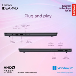 Lenovo IdeaPad Slim 3 15AMN8 | Arctic Grey | 15.6 " | TN | FHD | 1920 x 1080 pixels | Anti-glare | AMD Ryzen 3 | 7320U | 16 GB |