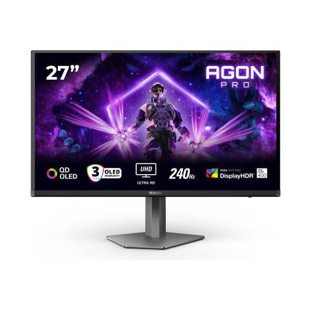 AOC | AG276UZD | 27 " | QD-OLED | UHD | 16:9 | 240 Hz | 0.03 ms | 3840 x 2160 pixels | HDMI ports quantity 2 | Black