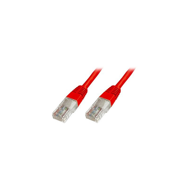 CAT 5e U-UTP | Patch cord | PVC AWG 26/7 | Boots with kink protection, strain relief and latch protection | Red | 0.5 m | Modula
