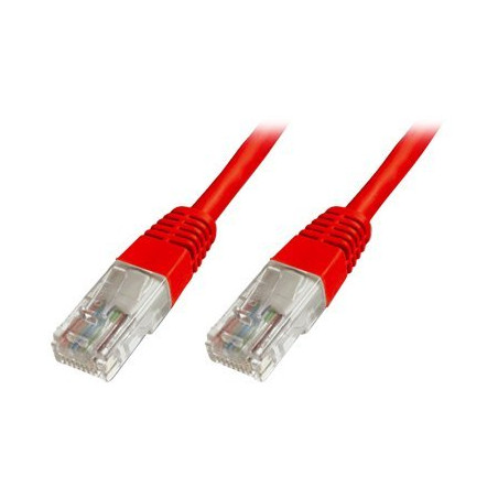 CAT 5e U-UTP | Patch cord | PVC AWG 26/7 | Boots with kink protection, strain relief and latch protection | Red | 0.5 m | Modula