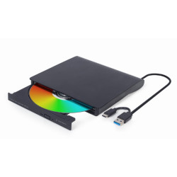 Gembird External USB DVD Drive | DVD-USB-031 | Interface USB Type-C (m), USB 3.1 Gen. 1 | DVD R/RW / CD R/RW | CD read speed 24 