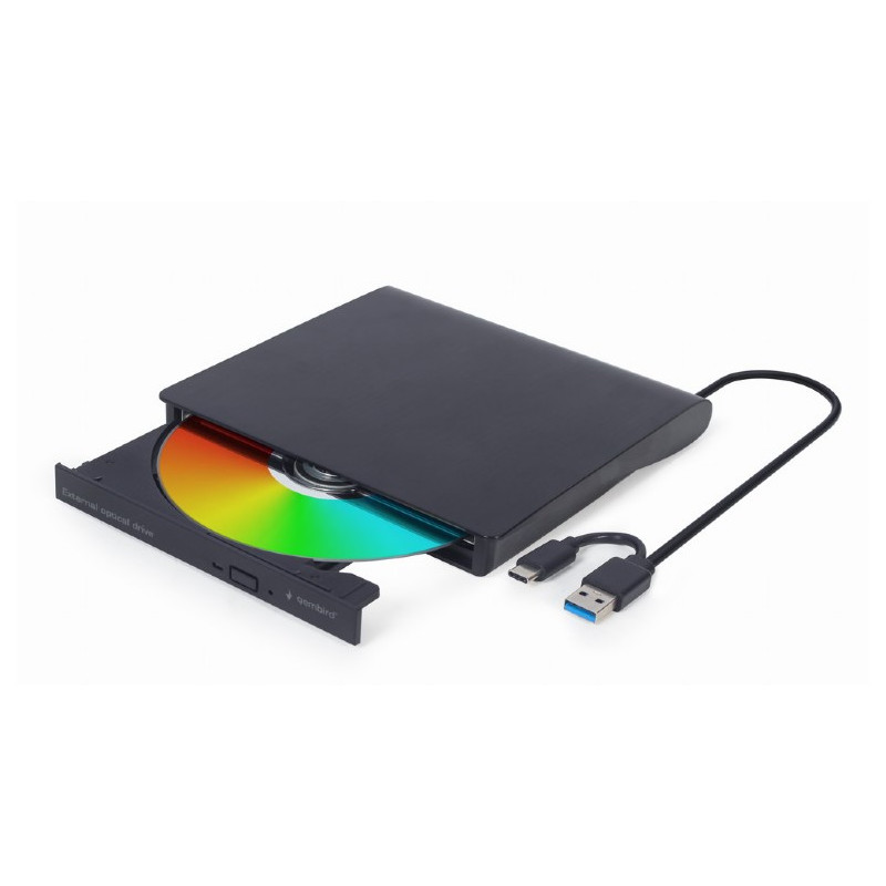 Gembird External USB DVD Drive | DVD-USB-031 | Interface USB Type-C (m), USB 3.1 Gen. 1 | DVD R/RW / CD R/RW | CD read speed 24 