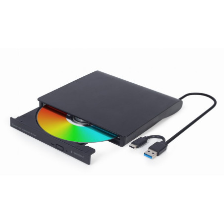 Gembird External USB DVD Drive | DVD-USB-031 | Interface USB Type-C (m), USB 3.1 Gen. 1 | DVD R/RW / CD R/RW | CD read speed 24 