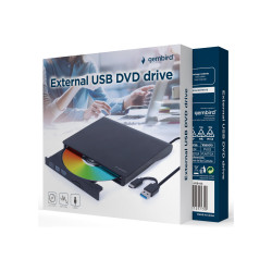 Gembird External USB DVD Drive | DVD-USB-031 | Interface USB Type-C (m), USB 3.1 Gen. 1 | DVD R/RW / CD R/RW | CD read speed 24 