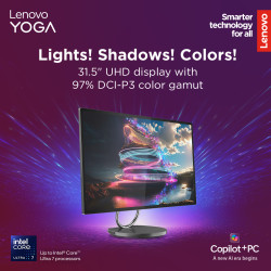 Lenovo Yoga AIO 32ILL10 31.5 UHD ULT7-258V/32GB/1TB/NVIDIA GF RTX 4050 6GB/WIN11 Pro/Nordic kbd/2Y Warranty | Lenovo Yoga | AIO 