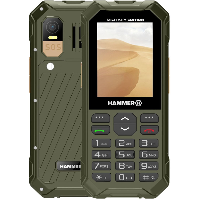 Hammer 6 LTE Military Edition | Green | 2.4 " | IPS | 48 MB | 128 MB | Dual SIM | 3G | Main camera resolution 2 MP | 2500 mAh