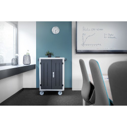 Digitus | Black | Charging Trolley 30 Notebooks / Tablets up to 16" | Pressure lock system with swiveling lever handle on the fr