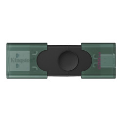 Kingston USB Flash Drive | DataTraveler Duo | 256 GB | USB Type-A and USB Type-C | Black/Green