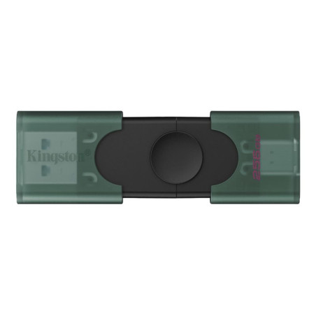 Kingston USB Flash Drive | DataTraveler Duo | 256 GB | USB Type-A and USB Type-C | Black/Green