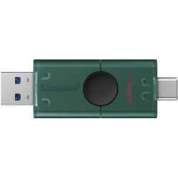 Kingston USB Flash Drive | DataTraveler Duo | 256 GB | USB Type-A and USB Type-C | Black/Green