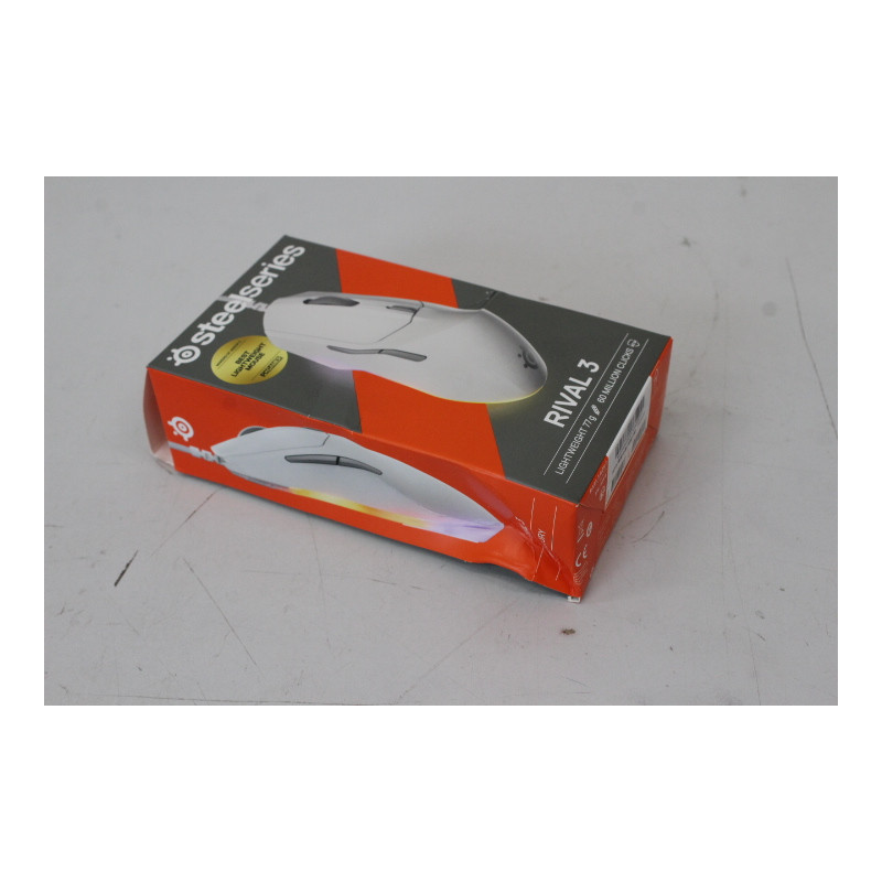 SALE OUT. Steelseries Rival 3 Gen 2 Gaming Mouse, White | SALE OUT. SteelSeries Gaming Mouse | Rival 3 Gen 2 | Wired | White | D