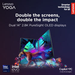 Lenovo Yoga Book 9 14IAH10 | Tidal Teal | 2x14 " | OLED | Touchscreen | 2.8K WQXGA+ | 2880 x 1800 pixels | Intel Core Ultra 7 | 