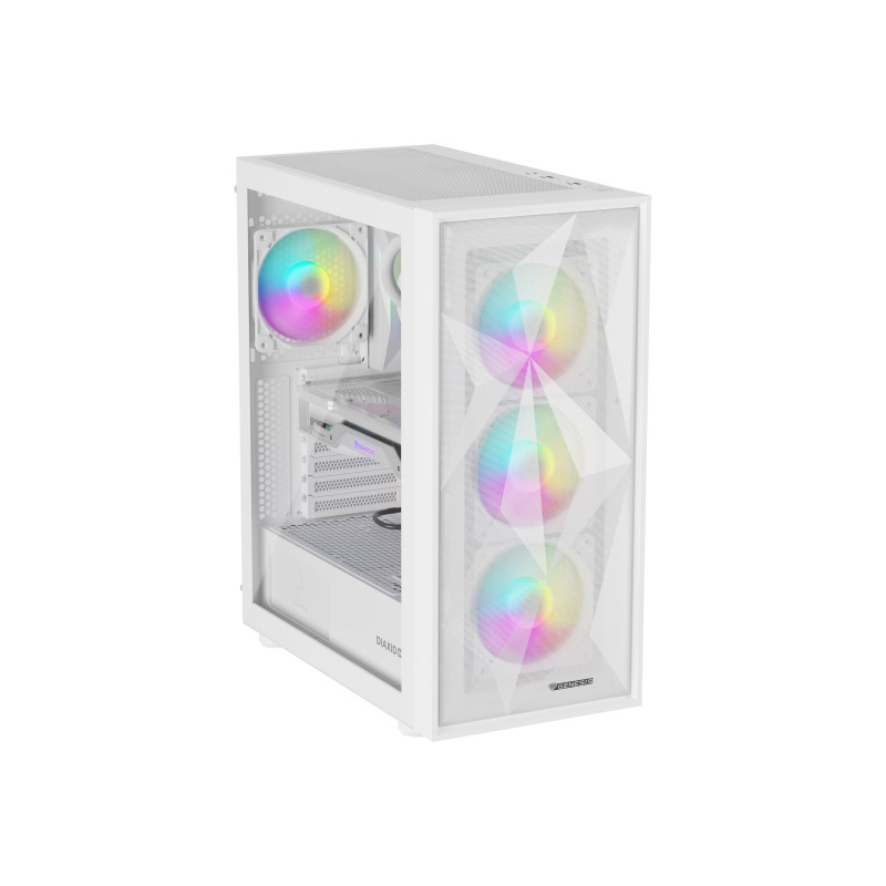 Genesis Gaming PC Case | Diaxid 605 ARGB | White | Midi Tower | Power supply included No