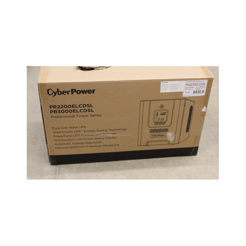 SALE OUT. CyberPower Smart App UPS Systems | PR2200ELCDSL | 2200 VA | 1980 W | DAMAGED PACKAGING