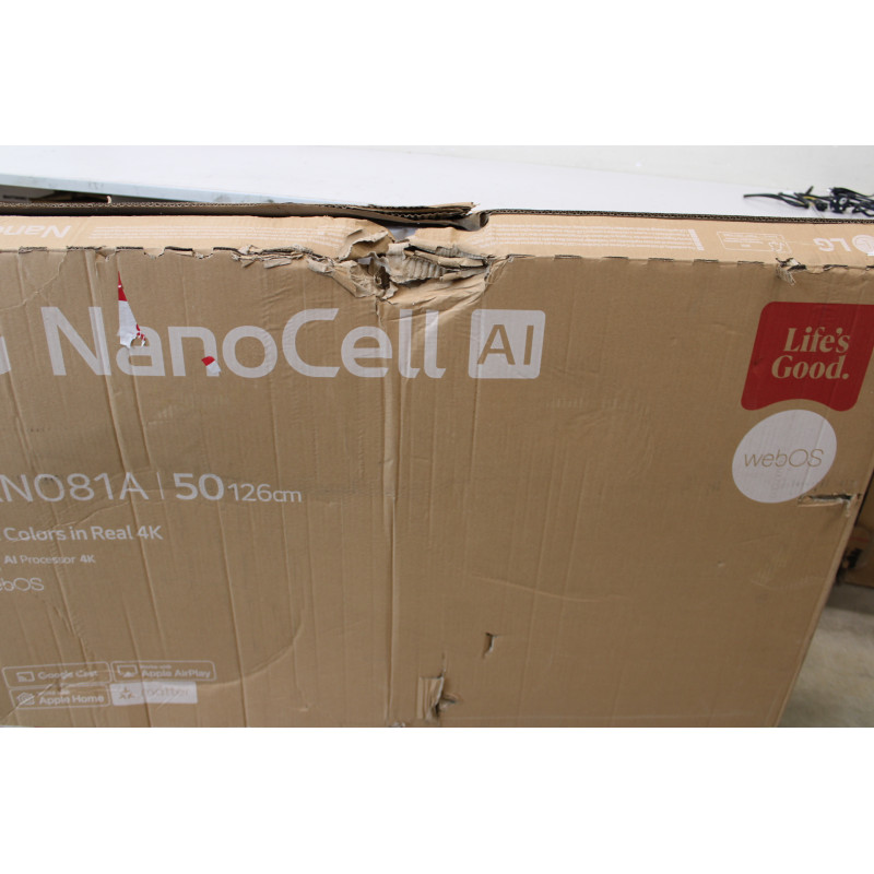 SALE OUT. LG 50NANO81A3A | 50 | Smart TV | webOS 25 | UHD | Black | DAMAGED PACKAGING