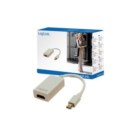 Logilink | Adapter Mini DisplayPort to HDMI with Audio: | Grey | Mini DisplayPort | HDMI A | 0.1 m