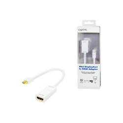 Logilink | Adapter Mini DisplayPort to HDMI with Audio: | Grey | Mini DisplayPort | HDMI A | 0.1 m