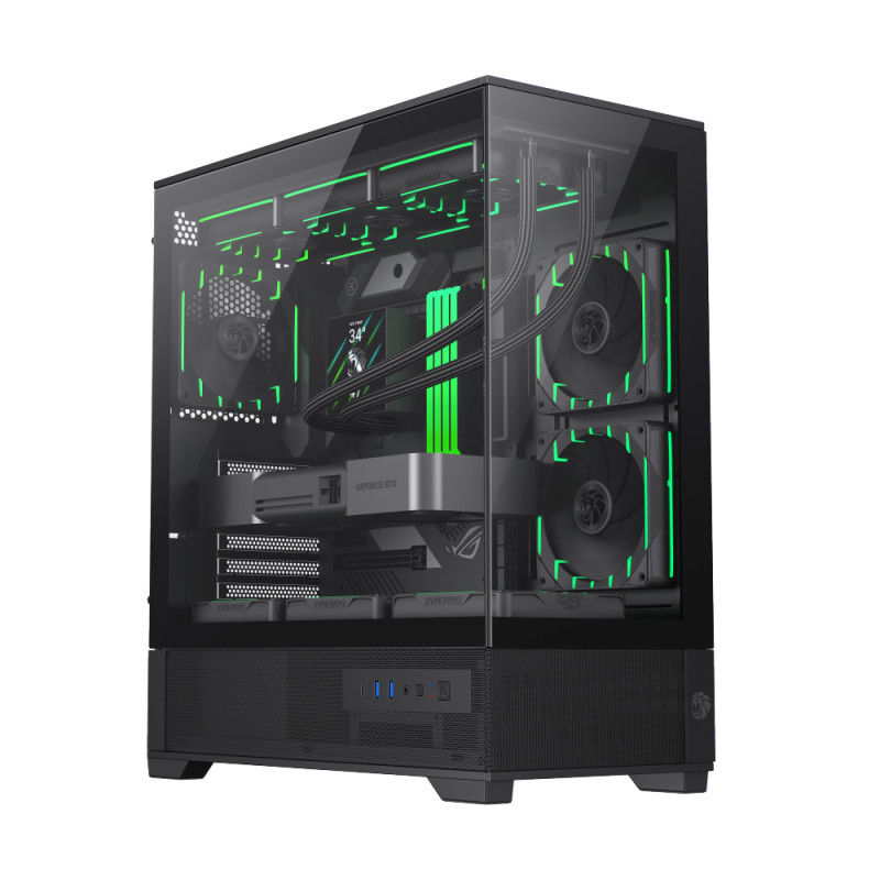 Gamemax Case | VISTA 2 AB | Black | Midi Tower | Power supply included No
