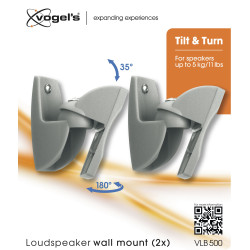 Vogels | Loundspeaker Mount | VLB500 2 pcs. | Turn, Tilt | Maximum weight (capacity) 5 kg | Black