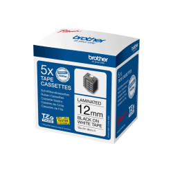 Brother TZE231M5 | Black on white | Laminated tape | 1.2 cm x 8 m
