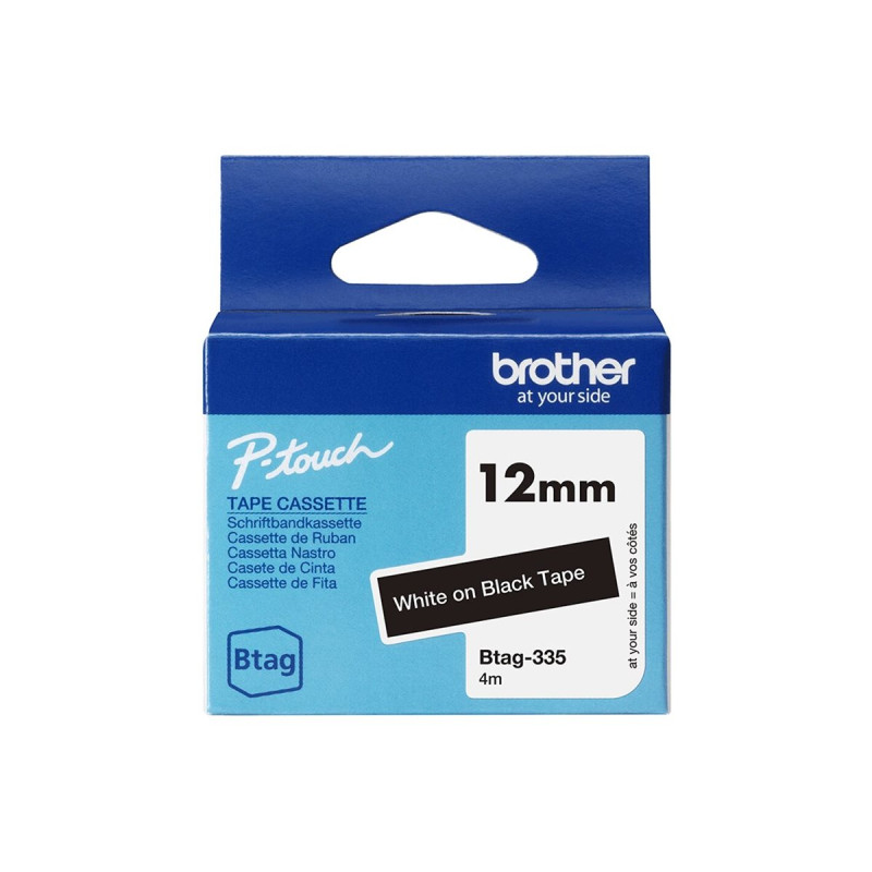 Brother BTAG-335 | White on Black | Btag