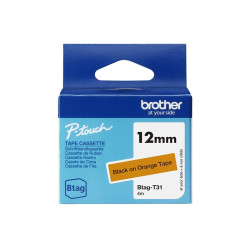 Brother BTAG-T31 | Black on Orange | Btag