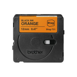 Brother BTAG-T31 | Black on Orange | Btag