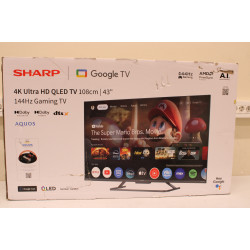 SALE OUT. Sharp 43HR7265E 43" (108cm) QLED 144Hz 4K Ultra HD Google TV, Dolby Vision IQ, Dolby Atmos, Central Stand | SALE OUT. 