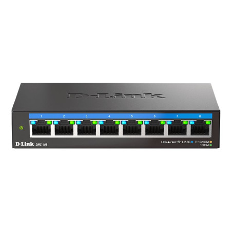 D-LINK DMS-108/E 8-Port 2.5G Multi-Gigabit Desktop Switch | D-Link