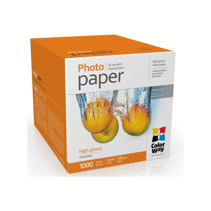ColorWay Photo Paper, 1000 sheets | High Glossy | 230 g/m | 10x15