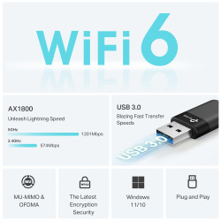 TP-LINK Archer TX23U | AX1800 Mini Wi-Fi6 Wireless USB Adapter | 802.11ax | MU-MiMO Yes | no PoE