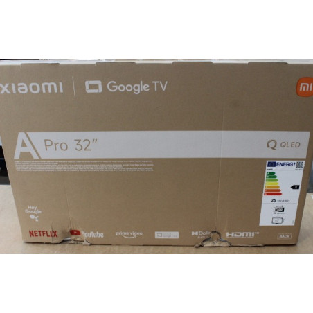 SALE OUT. Xiaomi QLED TV A Pro 2026 | 32" | Smart TV | Google TV | HD | Dark Gray | DAMAGED PACKAGING, CRACKED PLASTIC AT THE BA