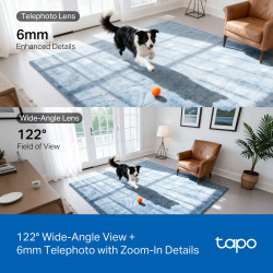 TP-LINK Tapo C245D | Dual Lens Pan/Tilt Security Camera | Dome | 3 MP | 3.1mm/F1.6 | MicroSD Card up to 512 GB