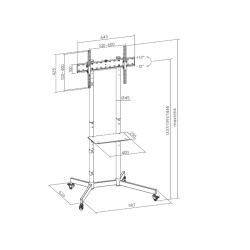 Sunne Floor stand | S1122 TV cart | 37-70 " | Maximum weight (capacity) 45 kg | Black