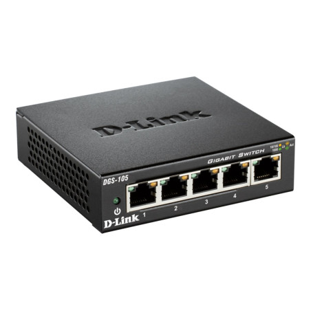 D-Link | Ethernet Switch | DGS-105/E | Unmanaged | Desktop | Gigabit Ethernet (copper) ports quantity 5