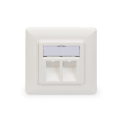 Digitus | Wallplate for Keystone Modules, German type, middle plate 50x50 mm, frame 80x80 mm | DN-93801-1