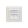 Digitus | Wallplate for Keystone Modules, German type, middle plate 50x50 mm, frame 80x80 mm | DN-93801-1