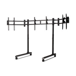 Next Level Racing Floor stand | Round Tube Freestanding Single Monitor Stand | Up to 3x43 " | Height adjustment, Tilt | Maximum 