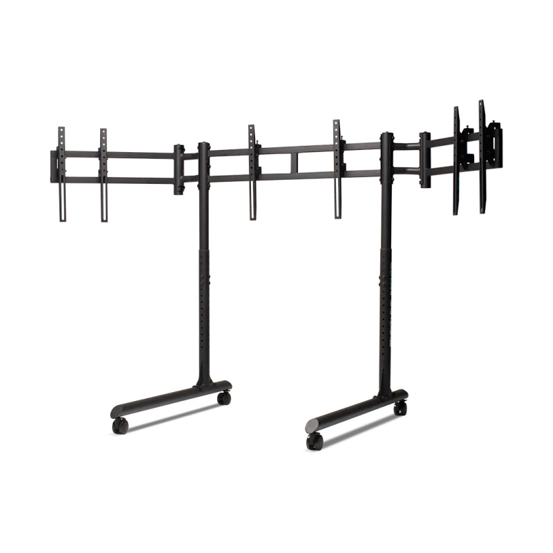 Next Level Racing Floor stand | Round Tube Freestanding Single Monitor Stand | Up to 3x43 " | Height adjustment, Tilt | Maximum 