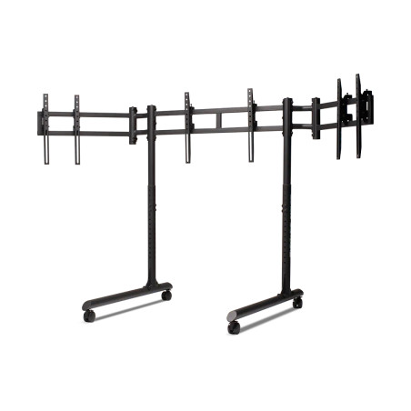 Next Level Racing Floor stand | Round Tube Freestanding Single Monitor Stand | Up to 3x43 " | Height adjustment, Tilt | Maximum 