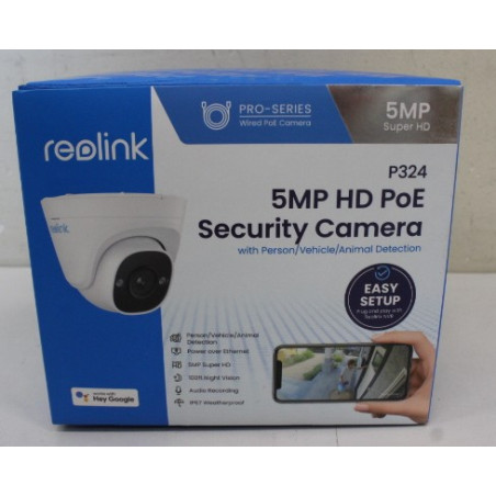 SALE OUT. Reolink | IP Camera with Accurate Person and Vehicle | P324 | 18 month(s) | Dome | 5 MP | 2.8 mm | IP66 | H.264 | Micr