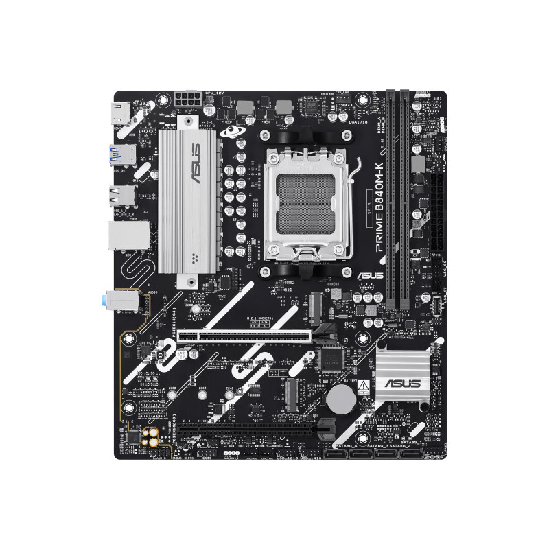 Asus PRIME B840M-K | Processor family AMD | Processor socket AM5 | DDR5 | Supported hard disk drive interfaces SATA, M.2 | Numbe