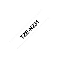 Brother TZe-N231 Labelling Tape Cassette Black on White, 12mm wide, 8m long Brother