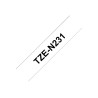 Brother TZe-N231 Labelling Tape Cassette Black on White, 12mm wide, 8m long Brother