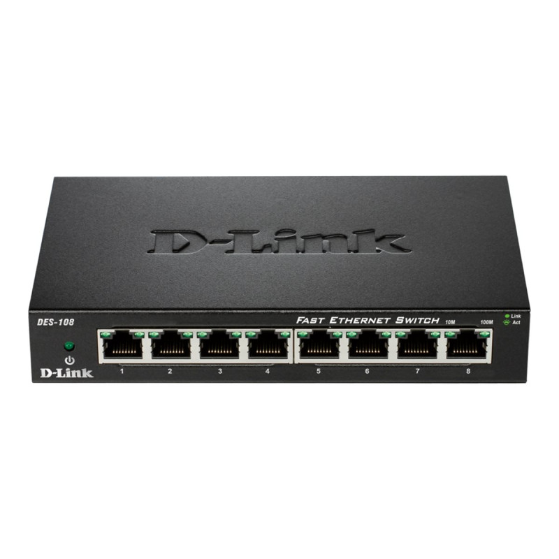 D-Link | Ethernet Switch | DES-108/E | Unmanaged | Desktop | 10/100 Mbps (RJ-45) ports quantity 8 | 60 month(s)