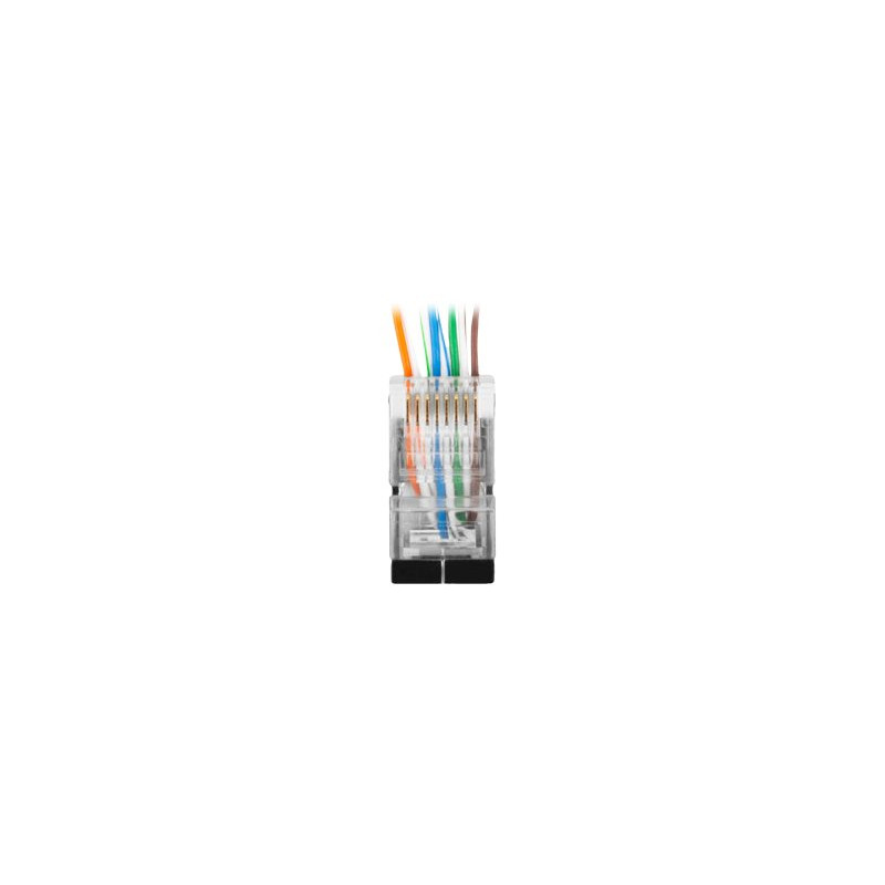 Lanberg | RJ45 CAT.6 FTP Plug 8P8C PASS Through Type, 100 pcs | PLS-6000EZ | Transparent