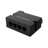Lanberg Switch PoE Extender 1xIn 3xOut Gigabit Ethernet Din Rail BT 90W metal clips | DIN-GE4-BT-90W