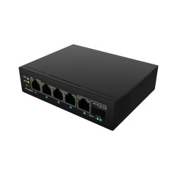 Lanberg Switch PoE 1xBT 3xAT SFP/ETH Din Unmanagment Fast Ethernet | ILFE-4P-1GE-1S-90