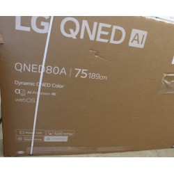 SALE OUT. LG 75QNED80A3A 75" (189 cm) LED LCD TV | SALE OUT. LG TV | 75QNED80A3A | 75 | Smart TV | webOS 25 | 4K UHD | DAMAGED P