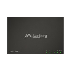 Lanberg Switch 5x1GB/s Unmanagment Gigabit Ethernet Desktop 12V metal case | DSM1-1005 | Unmanaged | Desktop